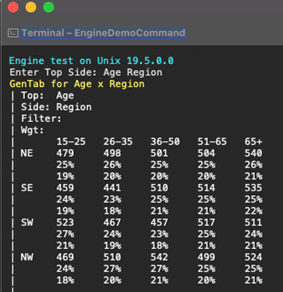UNIX command line screenshot sample