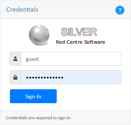 Screenshot of the Silver sign-in prompt
